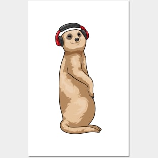 Meerkat Headphone Music Posters and Art